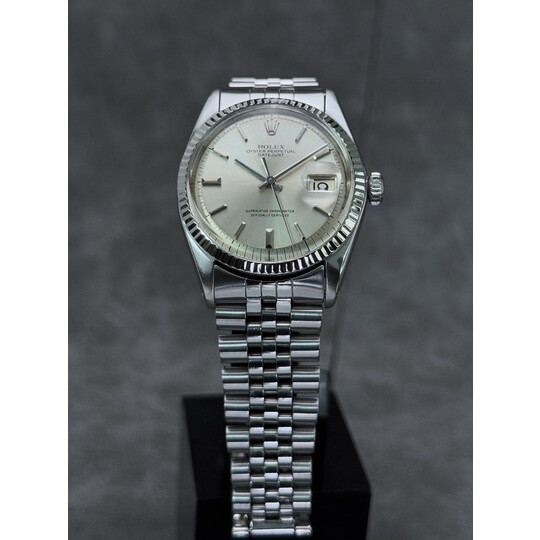 36mm • 1969 36mm Rolex DateJust 1601 White Gold Bezel Silver Pie-Pan Dial